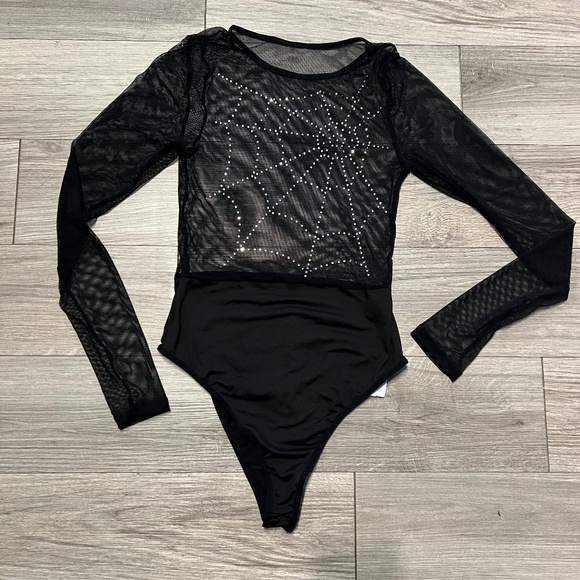 Forever 21 spiderweb fishnet bodysuit - Picture 1 of 5